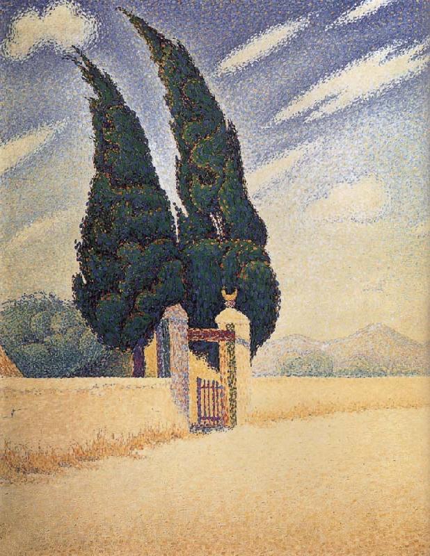 Paul Signac Two Cypress Spain oil painting art